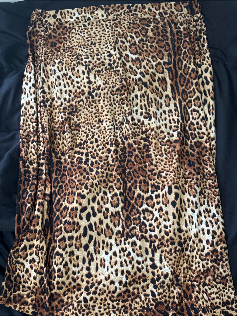 Leopard Print Midi Skirt - Brown Animal Print